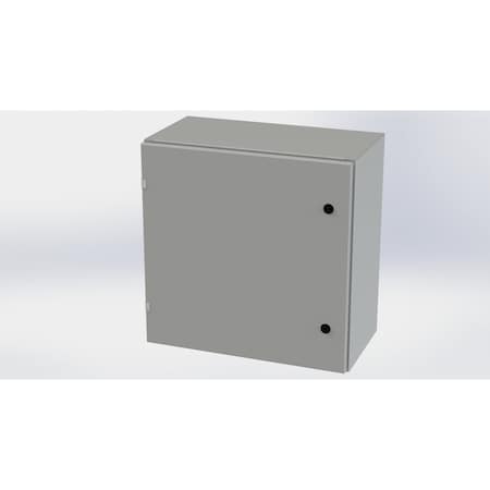 Saginaw Control & Engineering 1/4 Turn Latch Electrical Enclosures, 24 in H, 12 in D, 24 in W, NEMA 3R, 4, 12, 13, Carbon Steel SCE-24EL2412LP